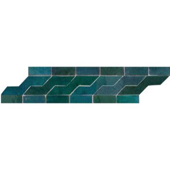 Mosaic House Moroccan tile S Border 24-28 Hippi Sea Green Teal  zellige, mosaic, zellij, border, glaze 